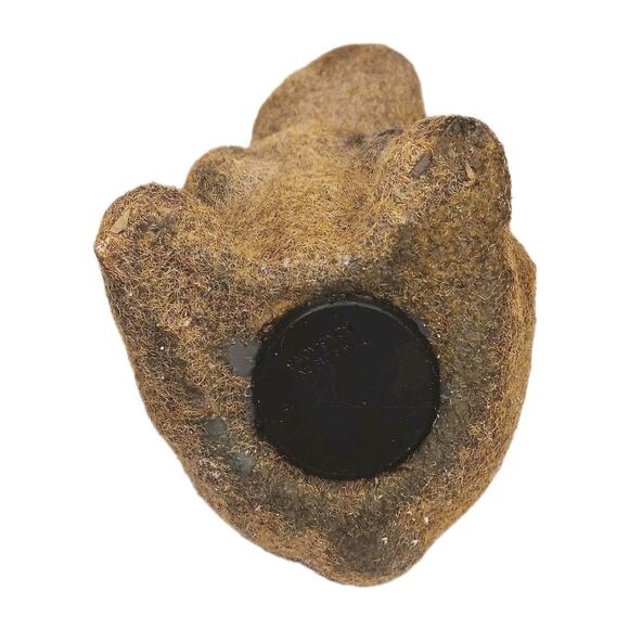 Vintage Flocked Brown Bunny Rabbit Coin Piggy Bank W/ Stopper Fuzzy Easter 6.5" - Picture 5 of 13